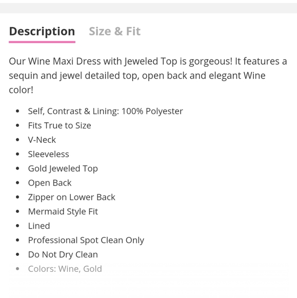 Wine Mermaid Dress with Jewel top - Picture 4 of 6